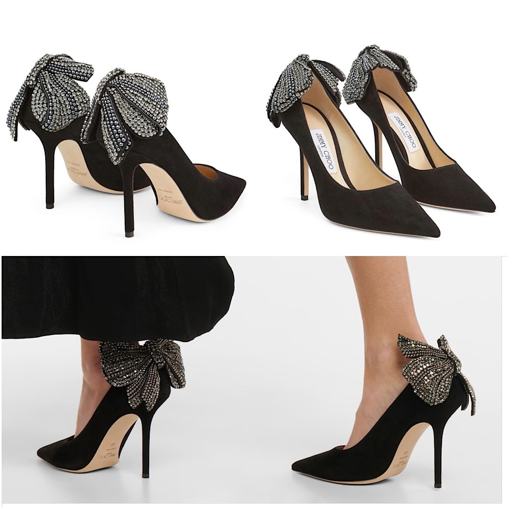 New JIMMY CHOO Love 100 embellished suede pumps $1,575 39.5 - Picture 2 of 15